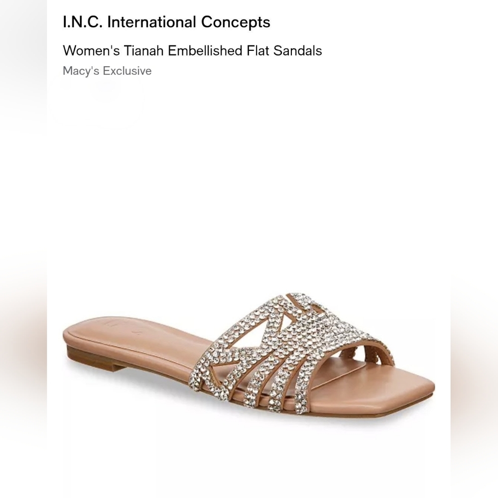 I.N.C. Tianah Embellished Flat Sandals Size 11M NIB
